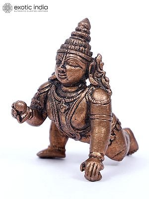 2" Small Laddu Gopal Krishna | Copper Statue