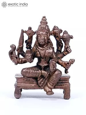 2" Small Eight Armed Goddess Varahi | Copper Statue