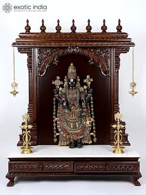 61" Large Size Tiupati Balaji (Venkateshvara) Temple with Lamps