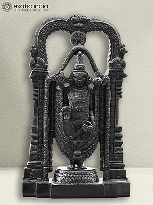 18" Standing Lord Balaji Figurine | Black Marble Figurine