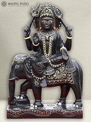 12" Shani Dev - A Divine Strength | Black Marble Idol