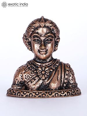 1" Small Devi Gauri Bust Copper Statue