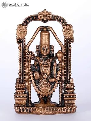 2" Small Lord Tirupati Balaji (Venkateswara) Copper Statue
