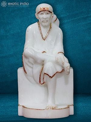 9" Sai Saint Of Shirdi | White Makrana Marble Statue