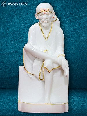 12" Marble Idol Of Sai | White Makrana Marble Figurine