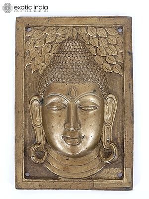 9" Buddha Wall Hanging in Brass
