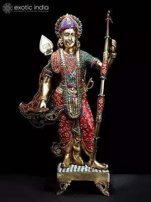 27" Maryada Purushottam Shri Ram Brass Statue with Inlay Work