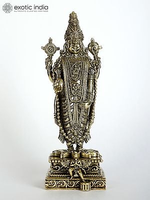 Superfine Lord Tirupati Balaji Idol with Garuda at Bottom | Venkateshvara Brass Statue (Multiple Sizes)