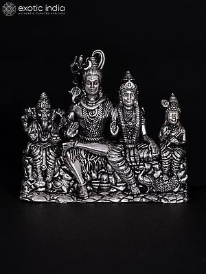 Superfine Small Lord Shiva Family in Blessing Gesture | Brass Statue