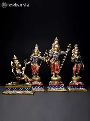 23" Shri Ram Darbar | Brass Statues with Inlay Work