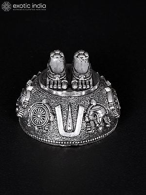 2" Small Superfine Vishnu (Perumal) Charan Paduka in Brass