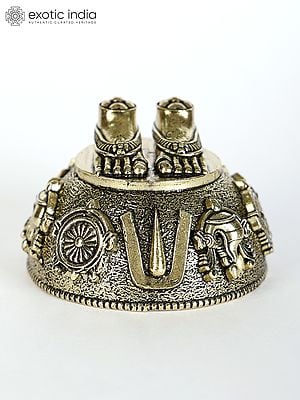2" Small Vishnu (Perumal) Charan Paduka in Brass