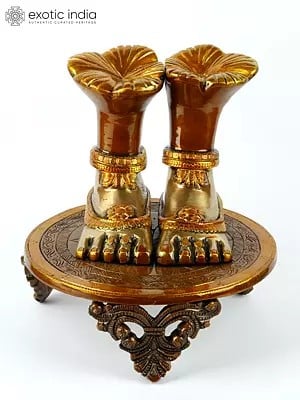 Lotus Feet of Goddess Lakshmi in Brass