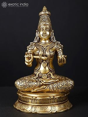 10" Goddess Annapurna - Goddess of Food and Nourishment | Brass Statue