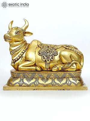 10" Nandi - Vahana of Lord Shiva | Brass Statue