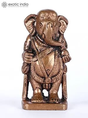 2" Small Standing Lord Ganesha | Copper Statue