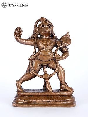 2" Small Mahabali Hanuman Copper Statue