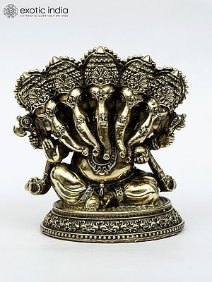 Pancha Mahabhutas Sprouting Into Life (A Most Beautiful Statue of Panchamukhi Ganesha)