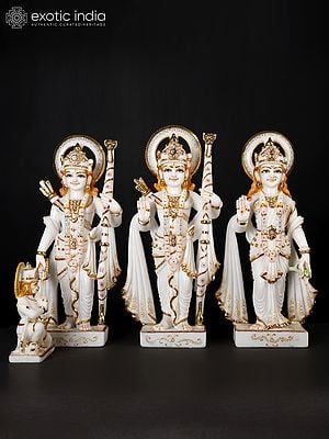 Reflecting Bhava (Shri Ram Darbar | Set of Four Marble Sculptures)