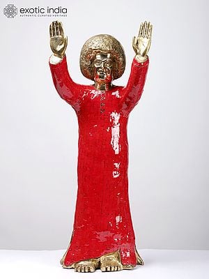 25" Sathya Sai Baba | Brass Statue with Inaly Work