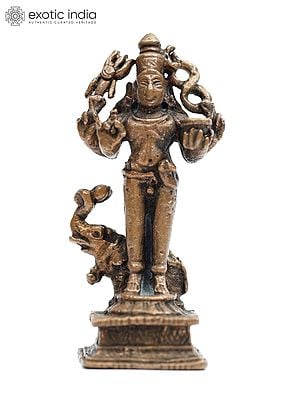 2" Small Lord Shiva with Elephant | Copper Statue