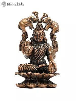 2" Small Gaja Lakshmi | Copper Statue