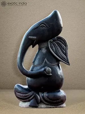 32” Modern Black Ganesha Idol | Rajasthan Black Marble