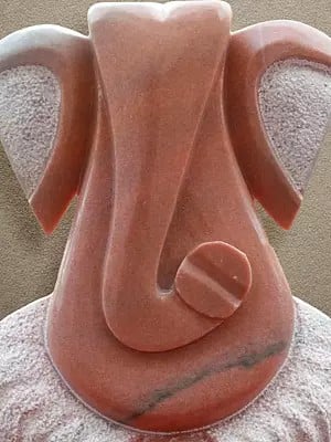 14” Modern Ganesha Idol | Pink Marble Sculpture