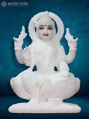 6" Hindu Devi Lakshmi Sculpture | super white makrana marble