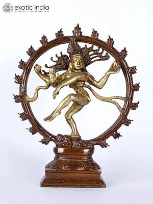 9" Dancing Lord Shiva - Nataraja Brass Statue