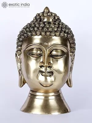 9" Brass Buddha Head