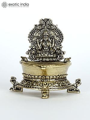 2" Small Superfine Goddess Lakshmi Brass Diya