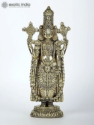 Small Superfine Tirupati Balaji Brass Statue | Multiple Sizes Venkateshvara Idol