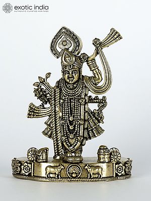 4" Small Superfine Shrinathji Brass Statue
