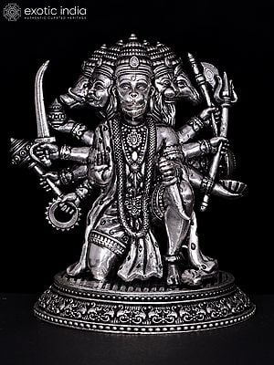 Superfine Ten Armed Panchamukhi Lord Hanuman | Brass Statue | Different Sizes