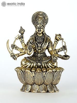 3" Small Superfine Veera/Dhairya Lakshmi | Brass Statue
