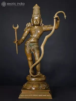 21" Superfine Standing Prabhu Shri Ram Holding His Dhanush Sharanga | Bronze Statue