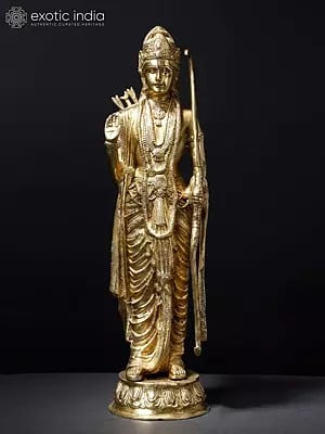 18" Standing Prabhu Shri Ram in Blessing Gesture | Brass Statue