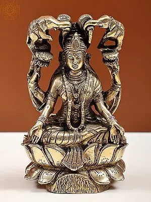 7" Gajalakshmi In Brass | Handmade