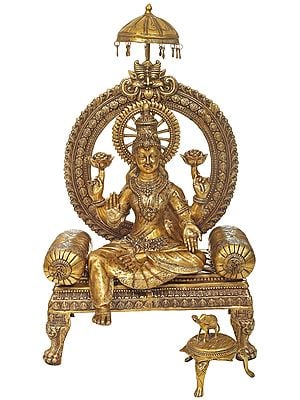 47" Large Goddess Lakshmi In Brass | Handmade | Made In India