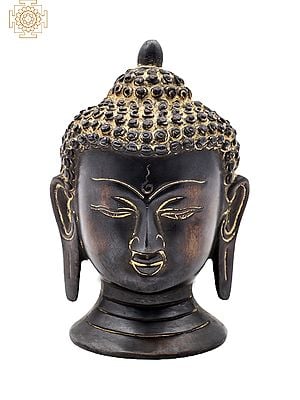 5" Tibetan Buddhist Lord Buddha Head In Brass | Handmade | Made In India