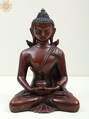6" Copper Buddha in Dhyana Mudra
