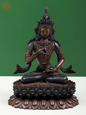 9" Tibetan Buddhist Deity Vajrasattva Statue in Copper