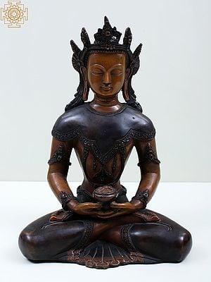5" Crowned Buddha Statue in Dhyana Mudra