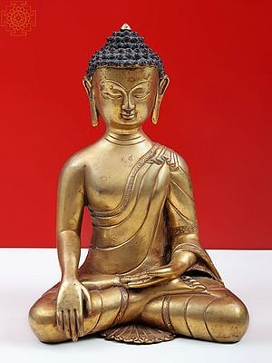 8" Lord Buddha in Bhumi-Sparsha Mudra in Copper