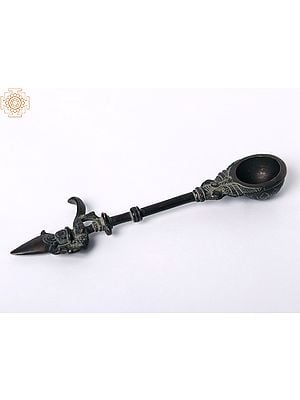 7" Brass Peacock Ritual Spoon