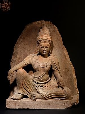 26” Buddhist Deity Guanyin Statue in Sandstone