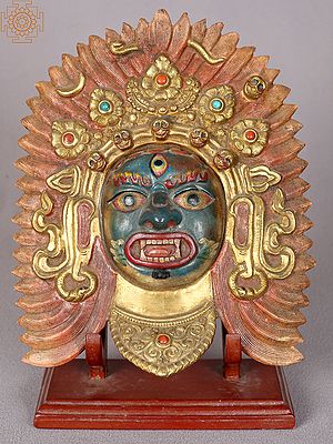8" Bhairava Mask from Nepal | Wall Hanging