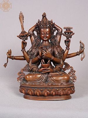 9" Manjushri Nama-Samgiti Copper Statue from Nepal