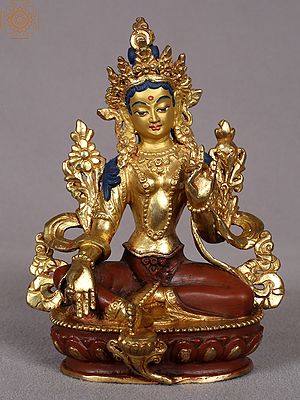 5" Goddess Green Tara - Tibetan Buddhist Deity from Nepal